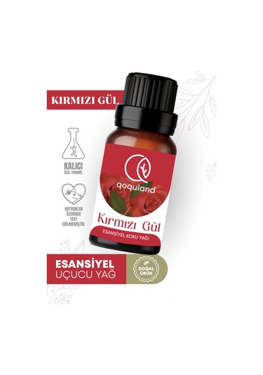 Qoquland Kırmızı Gül Uçucu Yağ Buhurdanlık Esansı Oda Kokusu 10 ML
