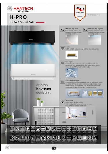 Hantech H-PRO 9000 Btu Wifi A+++ Inverter Klima