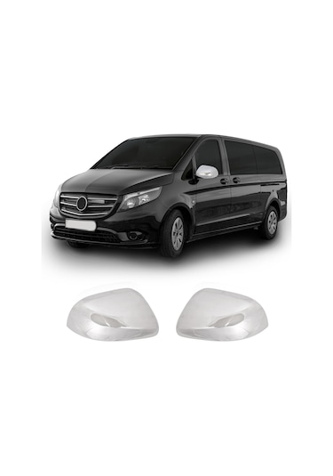 Mercedes Vito W447 Uyumlu 2014 Ve Üzeri Krom Ayna Kapağı 2 Parça Paslanmaz Çelik