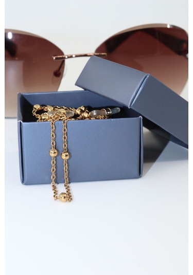 Çelik Gold Renk. Gözlük Zinciri. Özel Tasarım Steel. Gözlük İpi. Gözlük Askısı. Unisex Gold