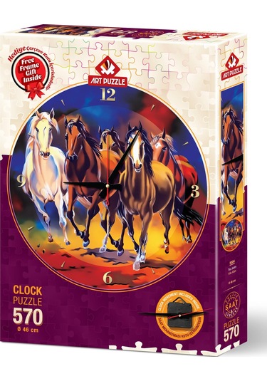 Art Puzzle Yılkı Atları 570 Parça Saat Puzzle