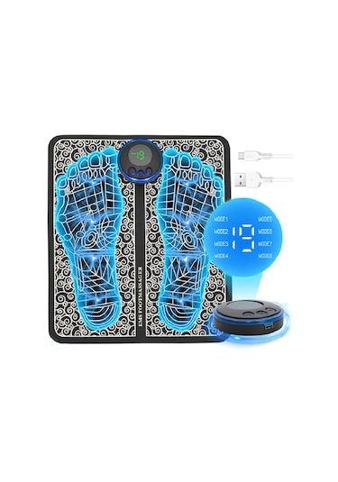 Yüksek Kaliteli Ems Ayak Masajı - Elektrikli Ayak Masaj Matı - Kas Stimülatörü Akupunktur Rahatlama - Katlanır Taşınabilir Ayak Masaj Makinesi - Usb Şarj Edilebilir Çok Renkli