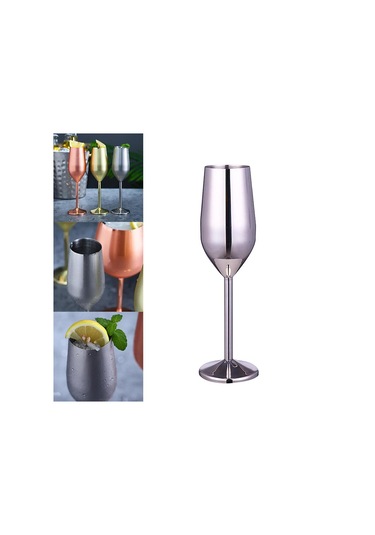 Suntek Şarap Kadehleri Şampanya Kokteyl Bardakları Parti 220ml-gümüş 220ml Gümüş