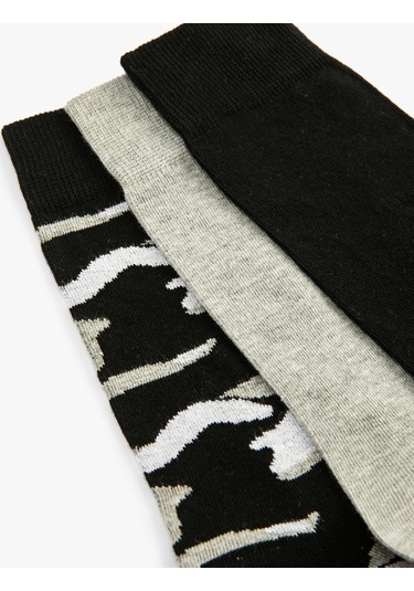 Koton 3'lü Soket Çorap Seti Çok Renkli Desenli Multıcolor 4wam80098aa 4WAM80098AAMIX Mavi Koton 3'lü Soket Çorap Seti Çok Renkli Desenli Multıcolor 4wam80098aa 4WAM80098AAMIX Mavi