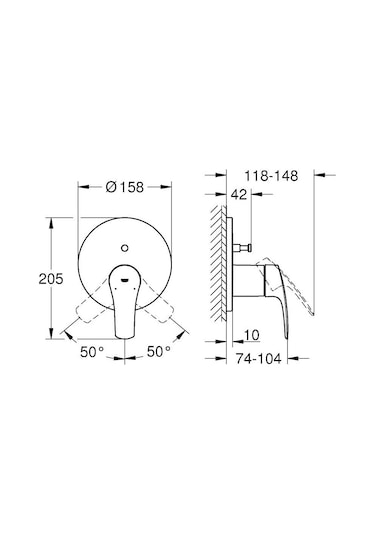 Grohe Eurosmart Ankastre Banyo/Duş Bataryası - 24043003 Krom
