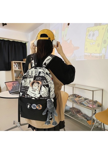 Dianziye One Piece Çizgi Roman Temalı Sırt Çantası - Geniş Kapasiteli, Hafif Ve Dayanıklı Siyah