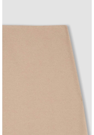 DeFacto A Kesim Esnek Belli Basic Düz Normal Bel Maxi Etek D5407AX24AUBG718 Bej