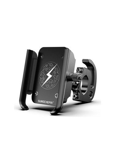 Kancalı Motosiklet Alüminyum Alaşımlı Cep Telefonu Braketi, 4-6.5 İnç Telefonlar İçin Uygun Siyah Siyah