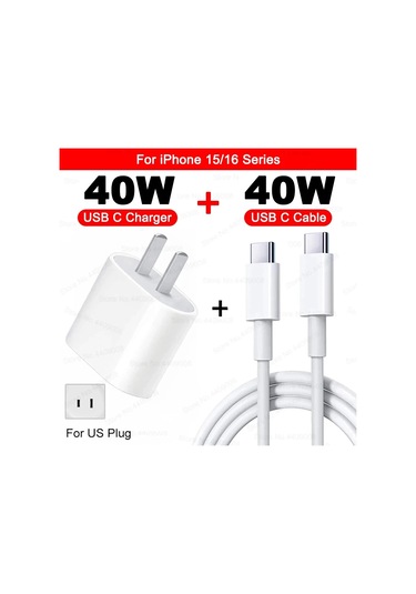 Qwq40w Usb-c Hızlı Şarj Cihazı İphone Uyumlu 16/15/14/13/12/11 Pro Max Pd Şarj Kablosu Brdistribütör Garantili