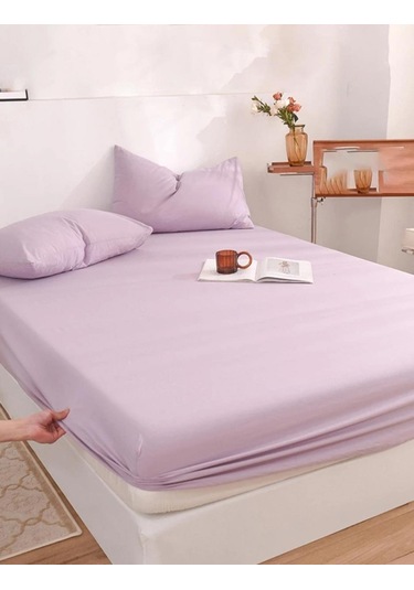 Totem Ranforce Yastık Kılıflı Lastikli Çarşaf Takımı 180 X 200 Battal Boy Lila