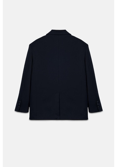Thalure Kadın Lacivert Oversize Blazer Lacivert