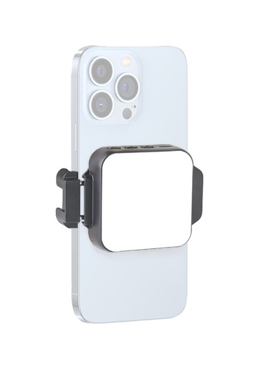 İki Renkli Led Arka Klipsli Taşınabilir Vlog Işığı Siyah Siyah