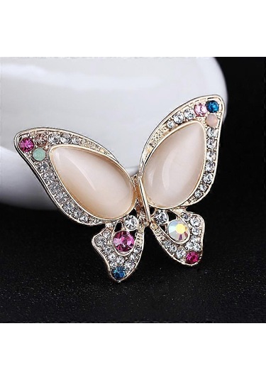 Kadınlar İçin 1 Adet Kelebek Broş Yapay Elmas Broşlar Moda Renkli Kelebek Broş Moda Düğün Takıları Çok Renkli