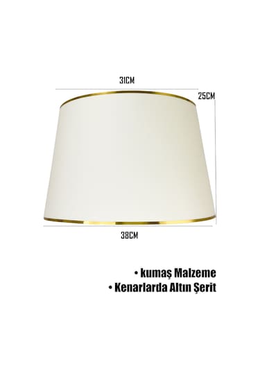 Krem Gold Şeritli Lambader Şapkası Krem