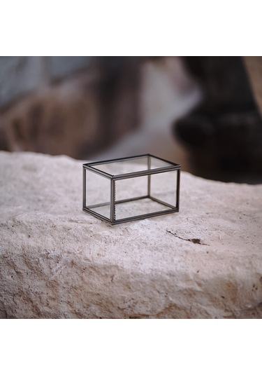 Cam Kutu Antrasit Siyah 10x8x8cm