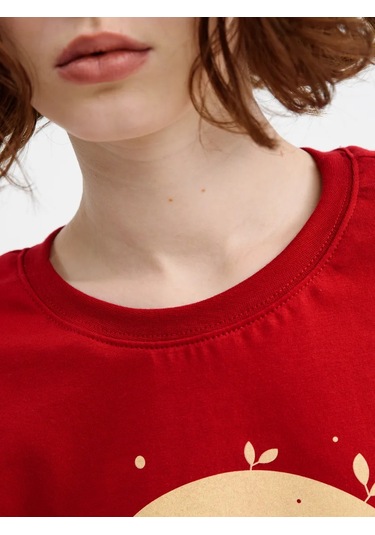 Sunnydress Official Oversize Pamuklu Pijama Pantolonlu Kedi Desenli 279638356 Bordo