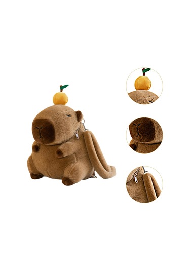 Suntek Capybara Sırt Çantası Günlük Sevimli Omuz Turuncu