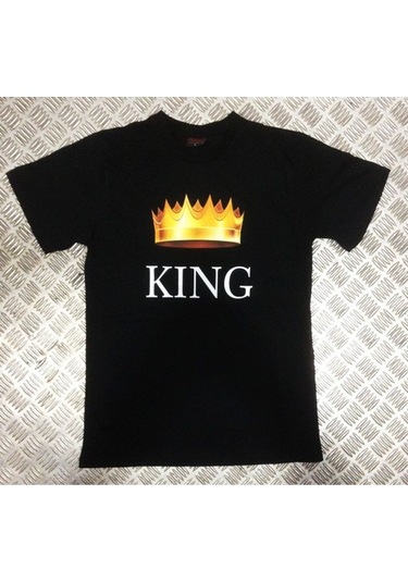Kıng Baskılı T-shirt SIYAH
