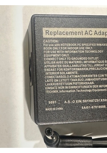 19 Volt 6.32 Amper Notebook Adaptör 120 Watt Asus Uyumlu Notebook Adaptör 5.5 Mm 2.5 Mm