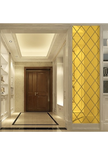 Opulentliving Modern Elmas Desenli Akrilik Ayna Sticker - Duvar Dekorasyonu, Farklı Renk Ve Boyut