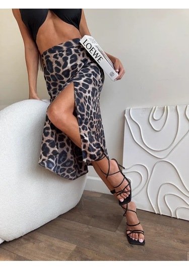 Firmis Yazlık Uzun Yırtmaçlı Etek 388403288 Leopar