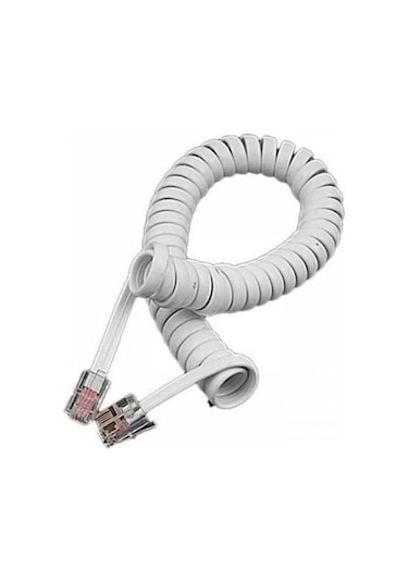 Telefon Ahize Spiral Beyaz Kordon Kablosu