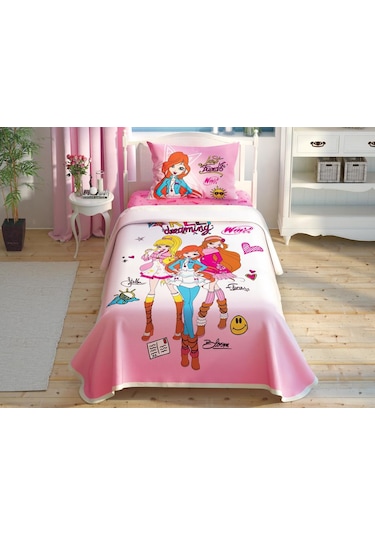 Taç Tek Kişilik Pike Takımı Winx Dream