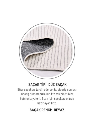 Lidya Beyaz Pamuk Dokuma Yumuşak Halı Kaymaz Tabanlı, Yıkanabilen Modern Tasarımlı Kilim Beyaz