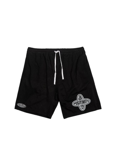 Altamira Erkek Siyah Positivity Baskılı Oversize Şort 001