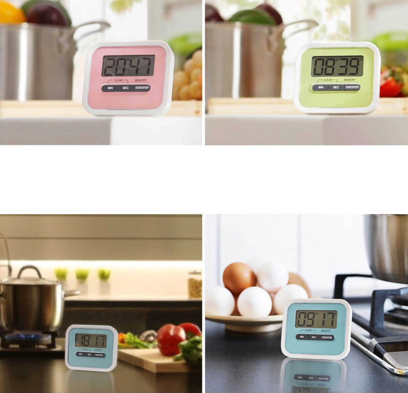 Youtek Yeşil Manyetik Mutfak Zamanlayıcı, Geri Sayım/duraklatma Fonksiyonu, Büyük Ekran, Yüksek Ses Pil Dahil Değil Yeşil