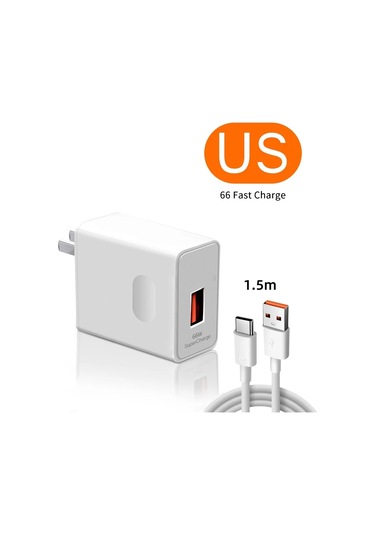 6a 66w Süper Hızlı Ab Abd Duvar Şarj Cihazı İçin Huawei Mate 40 50 60 P50 Nova Us Plug - 1.5m Cable Diğer