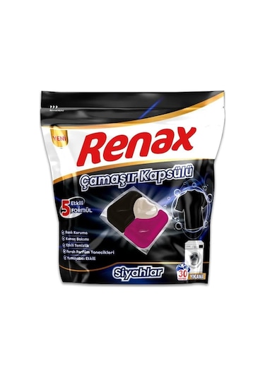 Renax Çamaşır Kapsülü 30 Yıkama Siyahlar X 2 Adet