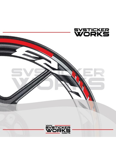 Yamaha Yzf-r3 Yazılı Jant Sticker Dış Ve İç Set Sticker Jant Şeridi Kırmızı