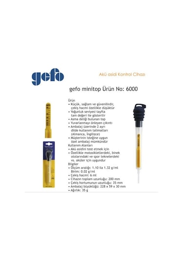 Gefo 6000 Mini Top Akü    Bomesi