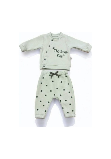 Bebek İkili The Star Kids Yazılı Şardonlu Eşofman Takım-15171 Mint