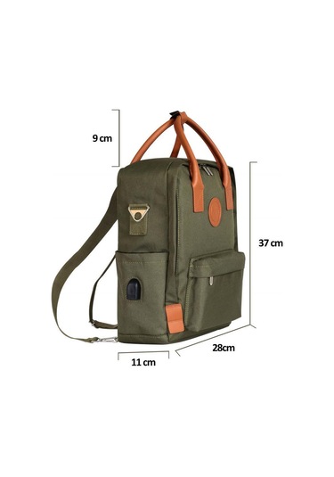 Npo Dailylife 16" Unisex Smart Notebook Günlük Sırt Çantası-Haki