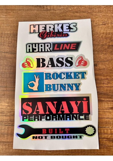 Araç Arka Cam Yazısı Hologramlı Yan Kapı, Yan Cam Stickerı Herkes Gibisin