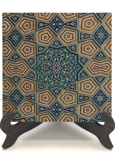 Geometrik Rumi Desen Baskılı Mdf Masaüstlük 10x10