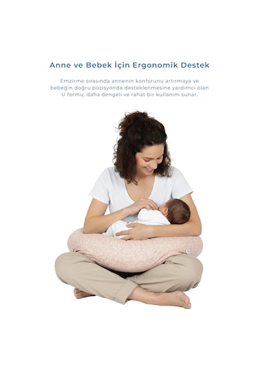 Babyjem Emzirme Ve Destek Minderi Somon Çiçek