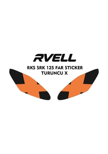 Rvell Srk 125r Uyumlu Far Sticker X Turuncu 1.Resim