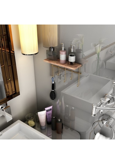 Bino Bino Demonte Dekoratif Askı Askılık Organizer Masif Raf