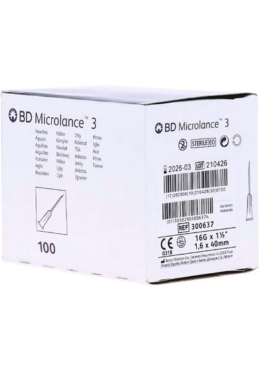 Bd 16g X 40mm İğne Ucu 100lük Paketelerde
