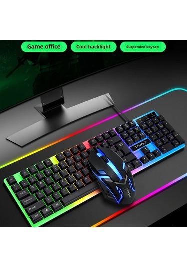 Techbloom T-wolf Thunder Wolf Tf230 White Klavye Ve Fare Seti Aydınlatmalı Oyun Ofis Bilgisayar Kablolu Aksesuar Diğer