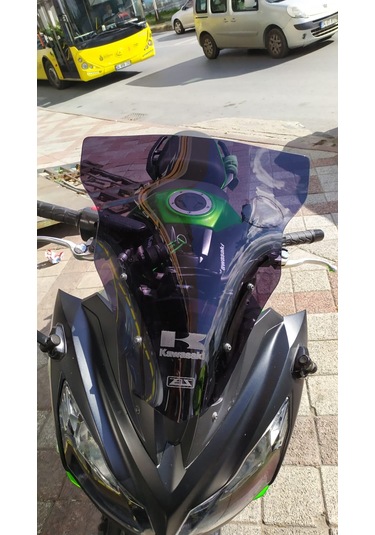 2012-16 Kawasaki Er6f Ön Cam Koyu Füme Zeus 4 MM 46 CM