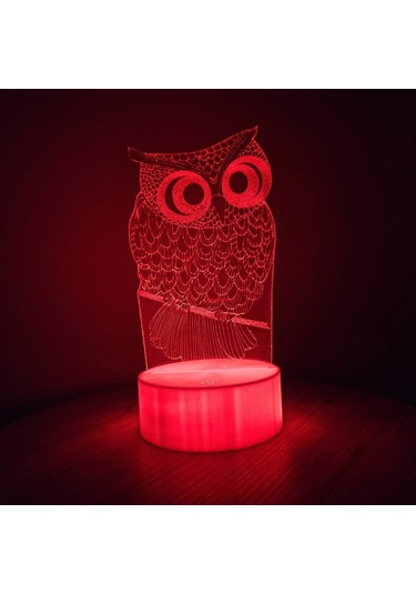 Jetjest Baykuş Figürlü 3d Led Gece Lambası