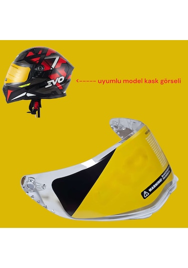 Evo 906 Çene Açılır Kask Camı Şeffaf-2468 Sefaf Cam