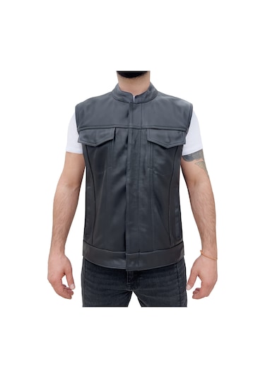 The Biker Jeans California Deri Motosiklet Yeleği
