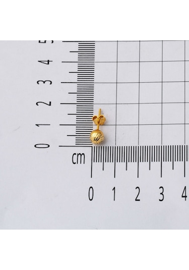 Bilezikci 22 Ayar Kalemli Top Altın Küpe 5 Mm. Yken32292