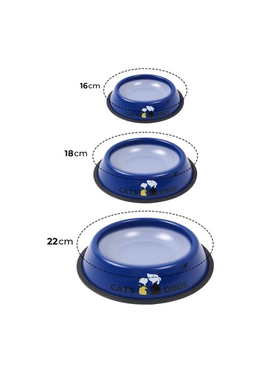 Renkli Metal Mama Kabı Kedi Köpek Mama Su Kabı 18 CM