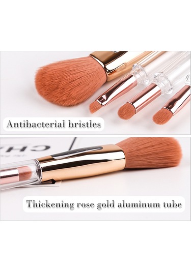 Yifomall Zoreya 4 Ü 1 Arada Taşınabilir Makyaj Fırçası Seti - Yüz, Kaş Ve Göz Farı Uygulama İçin Çok Fonksiyonlu